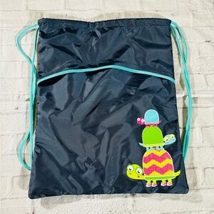 Thirty-One Navy Turtle Drawstring BackPack NEW